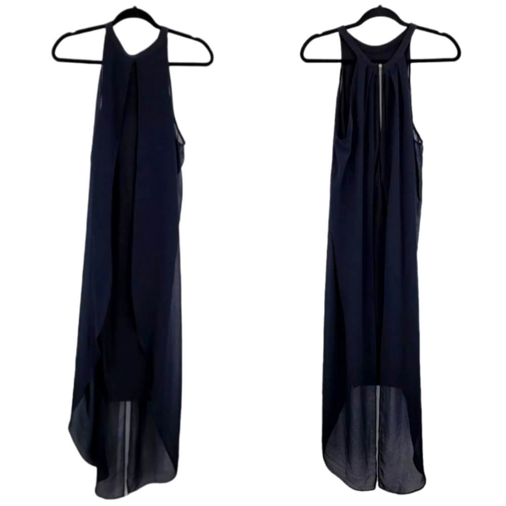 Venus Dress Knit Bodycon Halter Exposed Zipper‎ Edgy Witchy Caped Black Sz 6